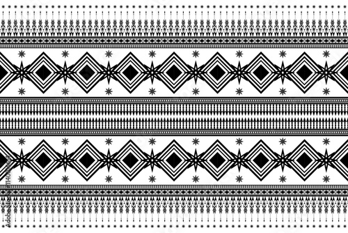 Native black and white abstract Ethnic pattern