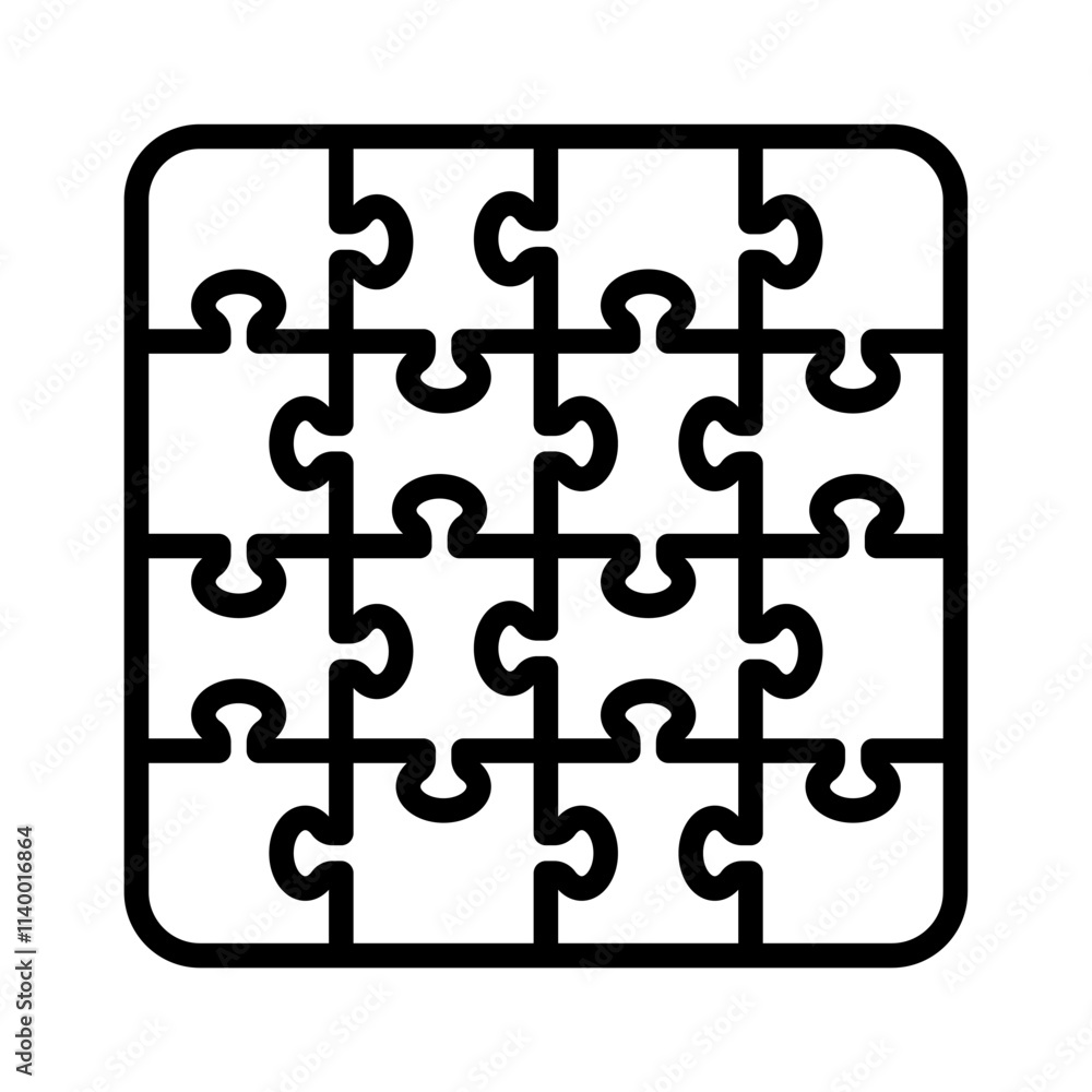 Puzzles grid - blank template.Game with details. Vector illustration. Puzzles grid - blank template.Game with details. Vector illustration.
