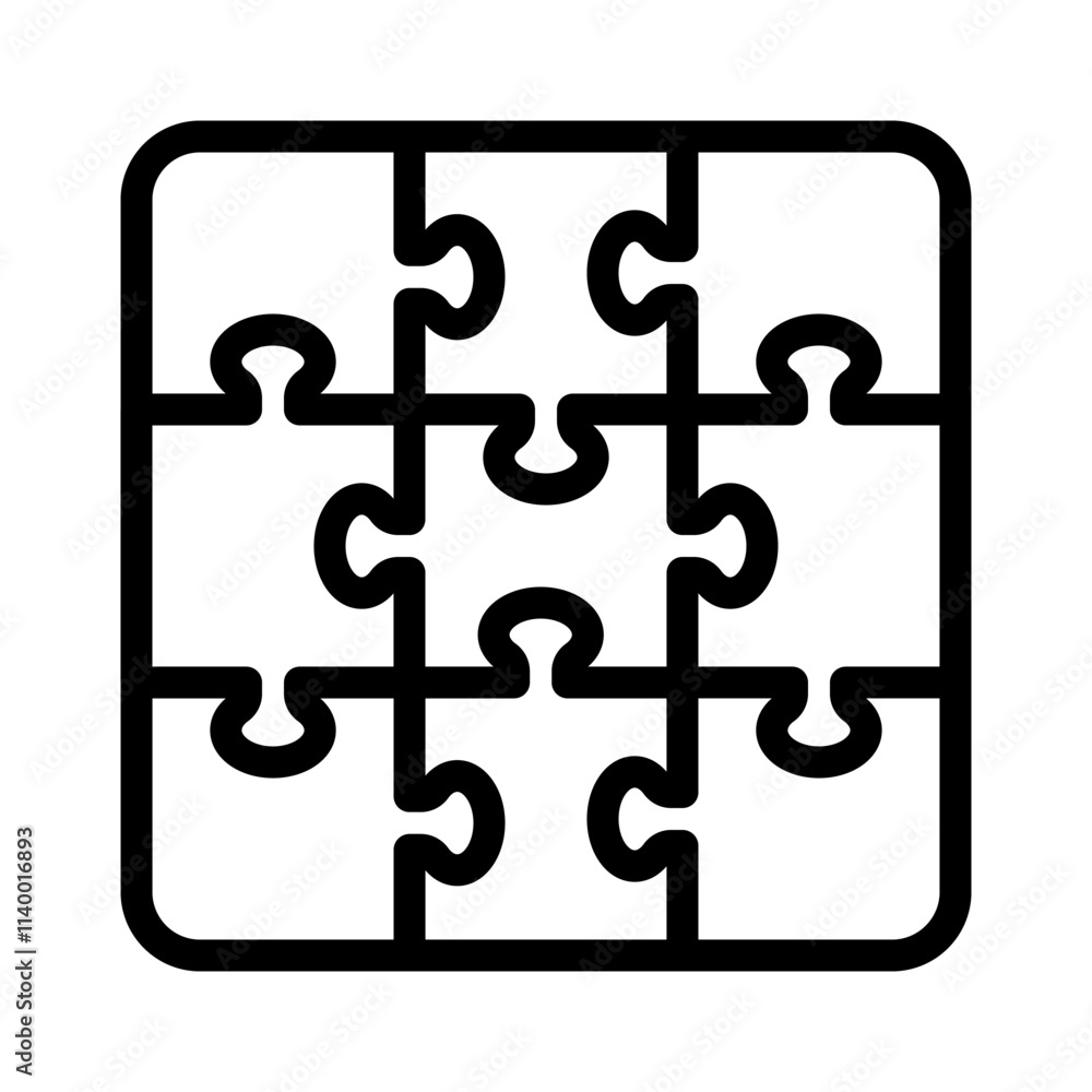 Puzzles grid - blank template.Game with details. Vector illustration. Puzzles grid - blank template.Game with details. Vector illustration.