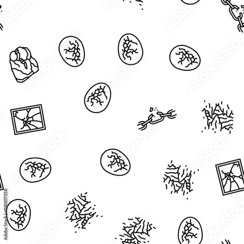 fracture bone break injury vector seamless pattern thin line illustration