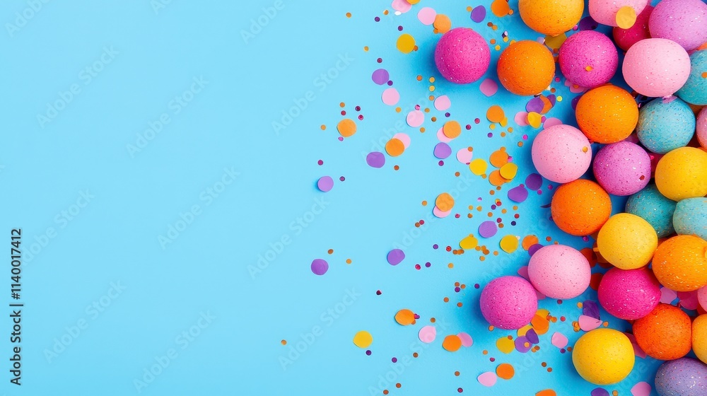 Colorful Easter Eggs and Confetti Celebration Colorful Easter Eggs and Confetti Celebration