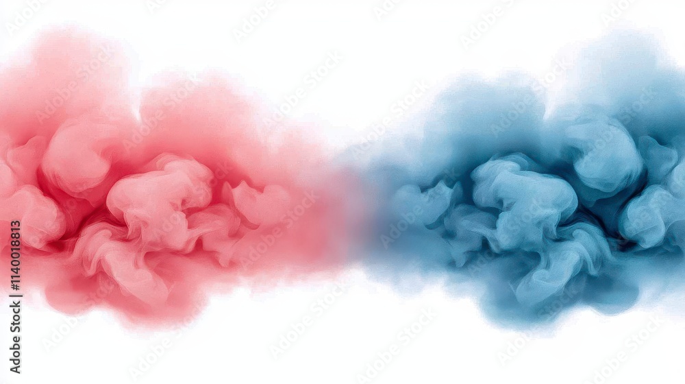 Abstract Red and Blue Ink Cloud Swirl Design Abstract Red and Blue Ink Cloud Swirl Design