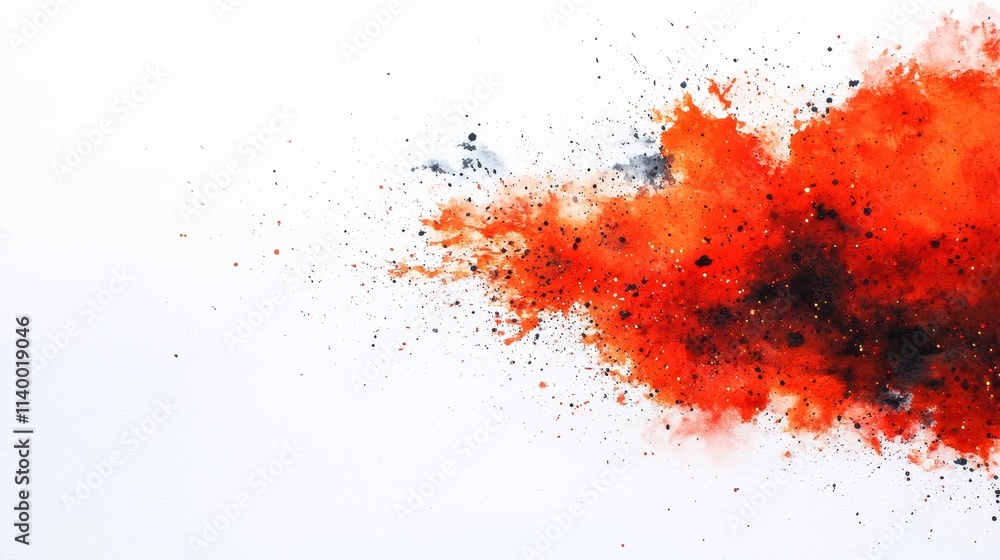 Abstract Orange and Black Powder Explosion Abstract Orange and Black Powder Explosion