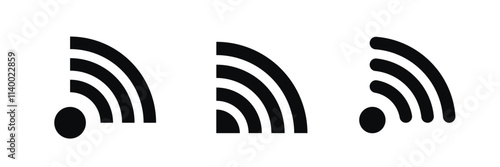 Wi-Fi icon set. Network symbol. Wi-Fi icon for communication