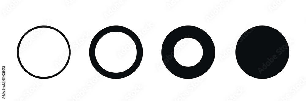 Black circles with white background. Round button. Black circles with white background. Round button.