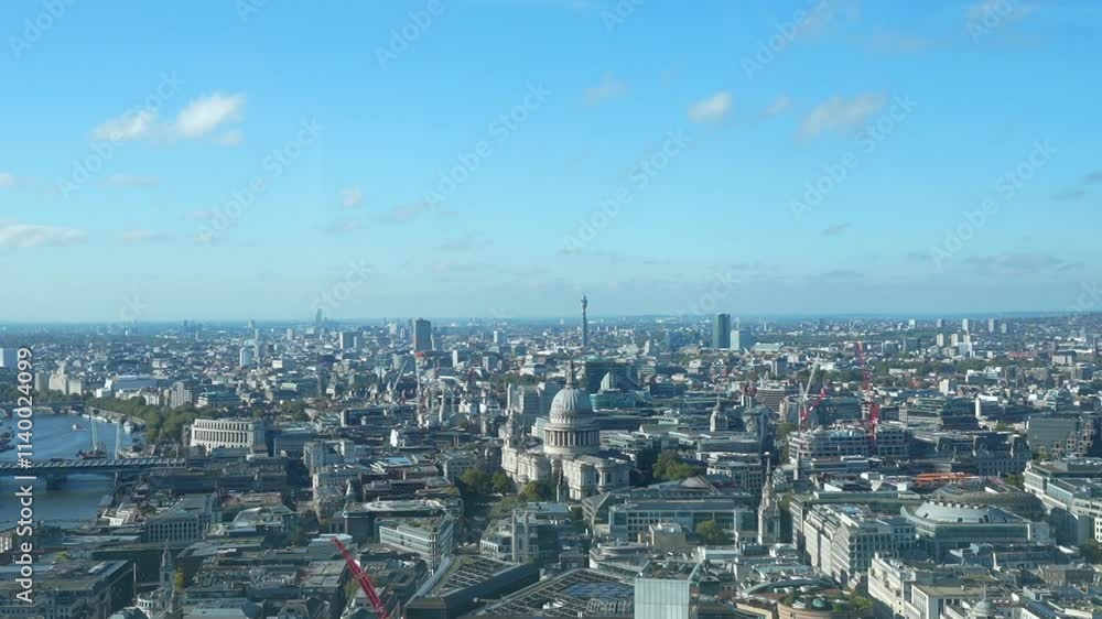 Stunning London cityscape with St Paul's Cathedral and urban skyline on a sunny day Stunning London cityscape with St Paul's Cathedral and urban skyline on a sunny day