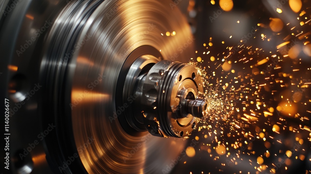 Metalworking Machine with Sparks Flying Metalworking Machine with Sparks Flying
