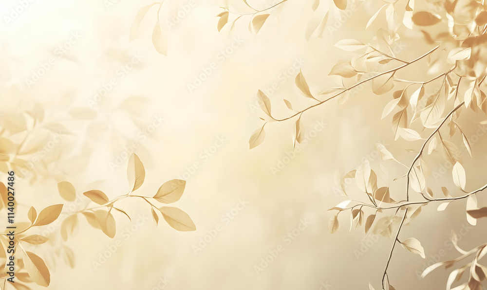 A soft, warm-toned background with delicate leaves, creating a serene atmosphere. A soft, warm-toned background with delicate leaves, creating a serene atmosphere.