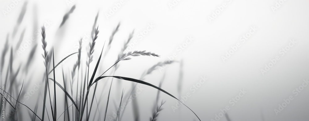 Fototapeta premium Grass Swaying Gently in Tranquil Light. Generative AI