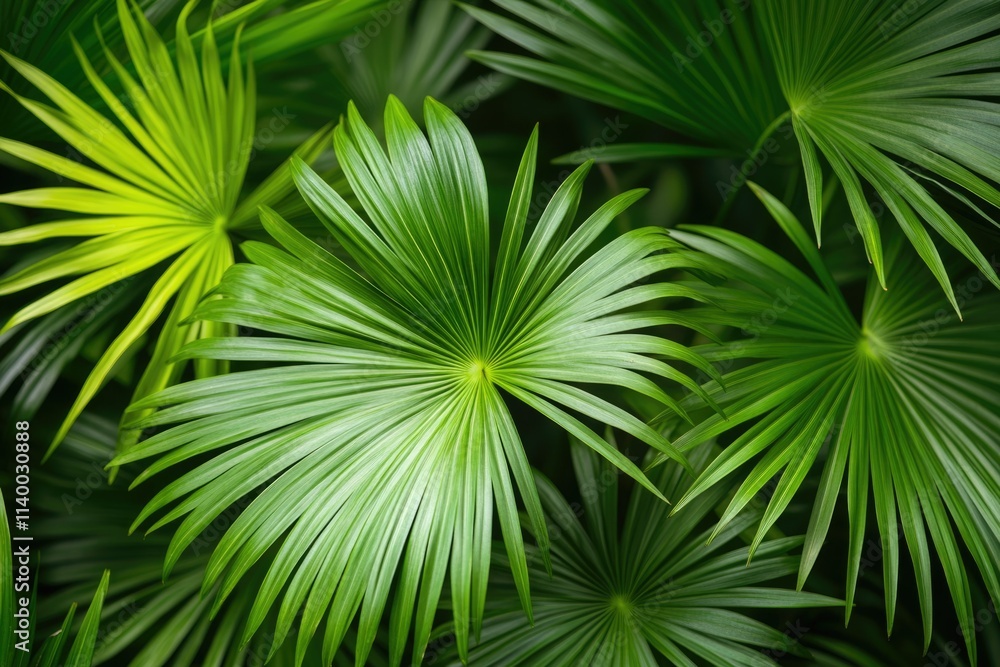 Lush green palm leaves create a vibrant, tropical backdrop. Lush green palm leaves create a vibrant, tropical backdrop.