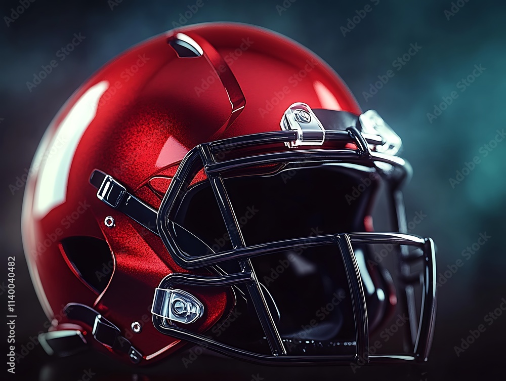 Football Helmet Closeup with Dynamic Lights and Shadows Football Helmet Closeup with Dynamic Lights and Shadows