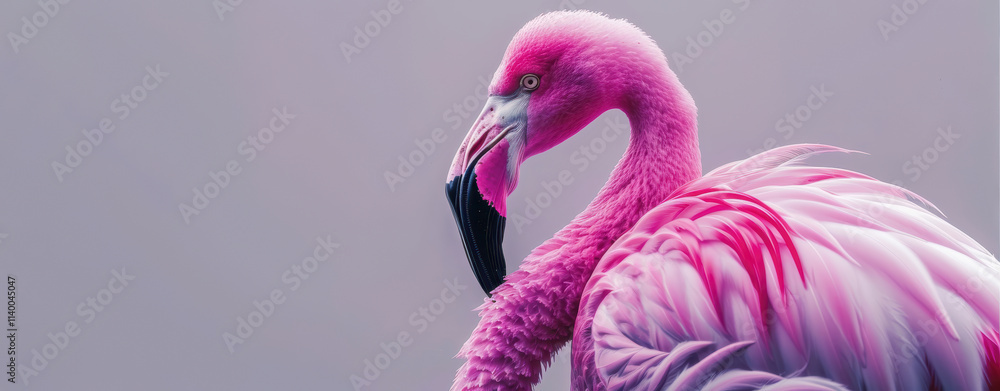 Naklejka premium Graceful Flamingo by Water Generative AI