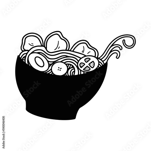 illustration of Aceh noodles, Indonesian food
