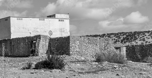 Moroccan architecture along a country road crisscrossing the country