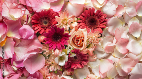 Wallpaper Mural Delicate Floral Hearts Made of Flowers Torontodigital.ca