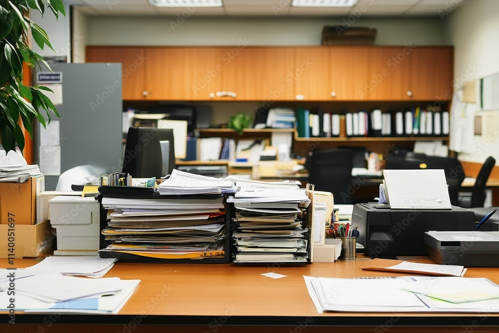A cleaned up working area of an office worker. A cleaned up working area of an office worker.