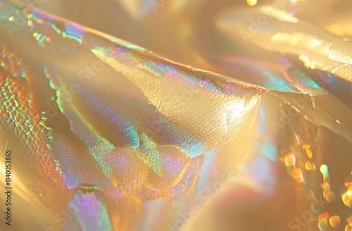 Abstract Gold Fabric with I...