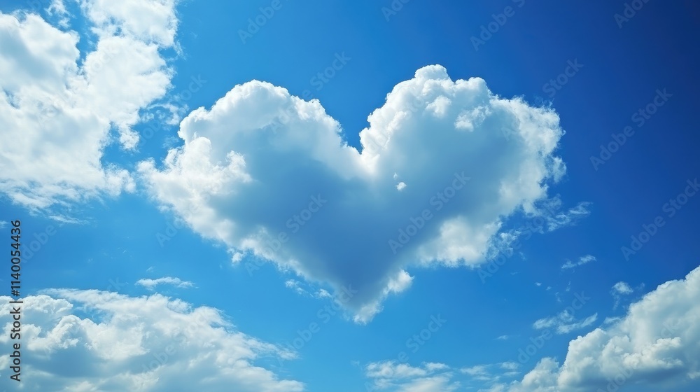 Heart-shaped clouds in a clear blue sky showcasing the beauty of nature and the serenity of the outdoors on a sunny day Heart-shaped clouds in a clear blue sky showcasing the beauty of nature and the serenity of the outdoors on a sunny day