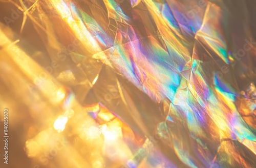 Abstract Gold Iridescent Holographic Foil Texture