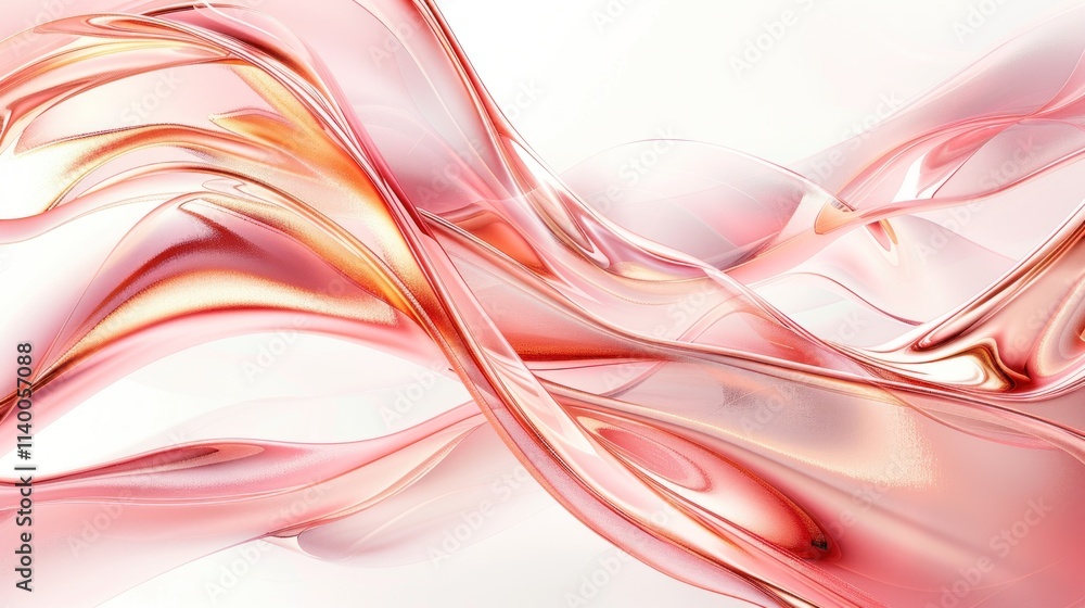 Flowing Elegance: Abstract Pink and Gold Waves Flowing Elegance: Abstract Pink and Gold Waves