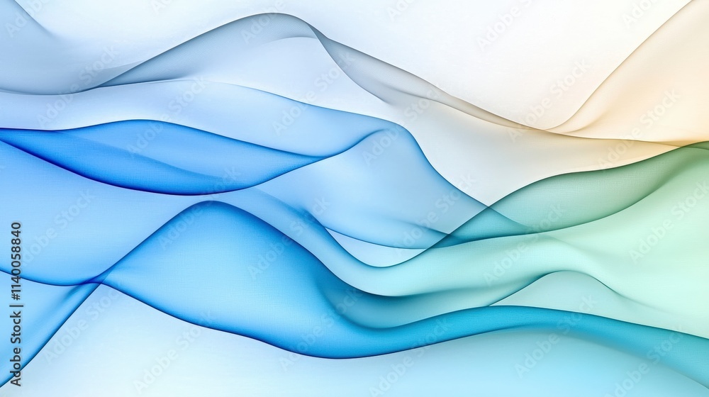 Fototapeta premium Abstract Blue Green Wave Background Soft Flowing Lines Dynamic Motion Modern Design Te