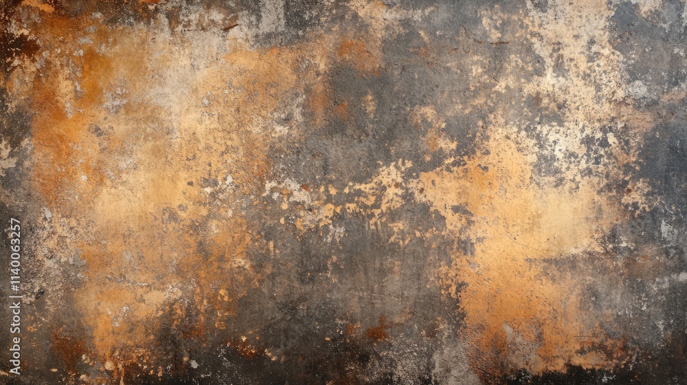 Textured grunge cement wall with dark hues and orange stains ideal for backgrounds or artistic purposes in design projects Textured grunge cement wall with dark hues and orange stains ideal for backgrounds or artistic purposes in design projects
