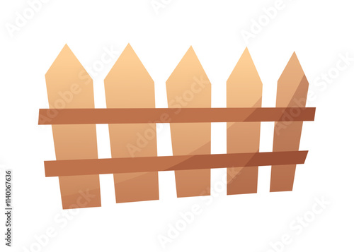 Wooden fence isolated on white background. Vector hand drawn doodle sketch from natural material illustration