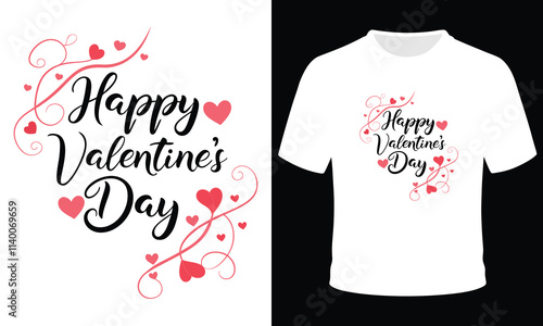 Valentines Day celebration lettering set Vector template