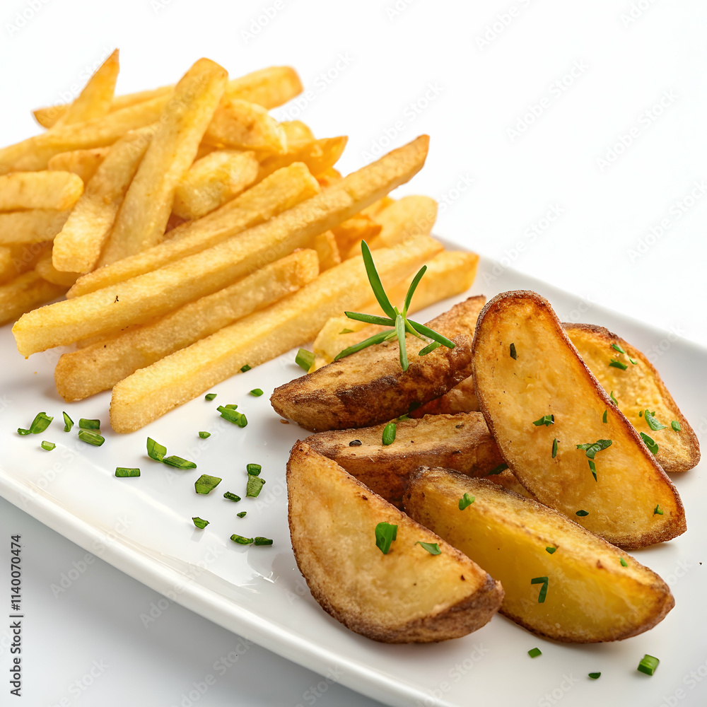 Fried potatoes french fries isolated Fried potatoes french fries isolated