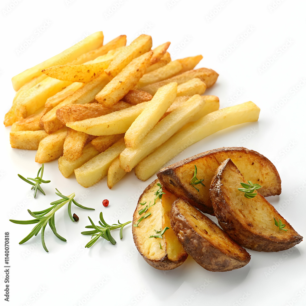 Fried potatoes french fries isolated Fried potatoes french fries isolated