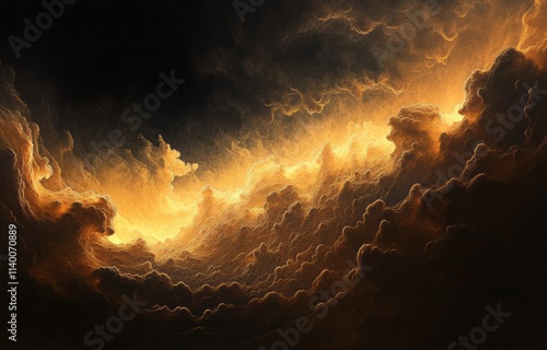 Golden Cloudscape Illuminat...