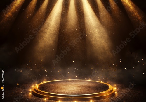 Golden Stage with Spotlight...