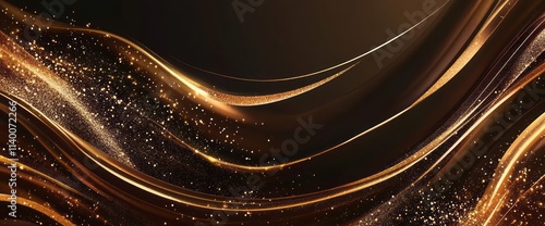 Abstract Golden Waves Spark...