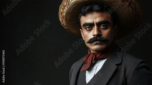 Emiliano Zapata, facial reconstruction based on a 1911 historical photograph during the height of the Mexican Revolution