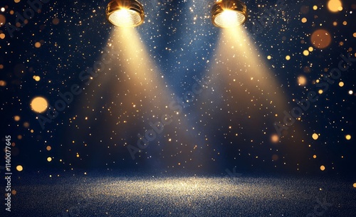 Golden Spotlights Illuminat...