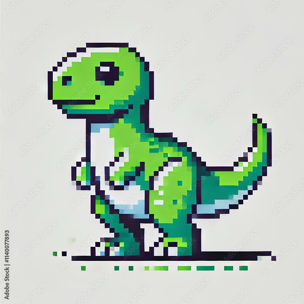 Minimalist Pixel Dinosaur Character Minimalist Pixel Dinosaur Character