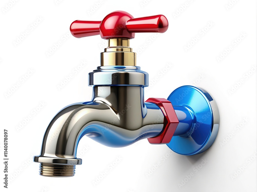 Isolated Water Faucet - Photorealistic Minimalist Still Life Isolated Water Faucet - Photorealistic Minimalist Still Life