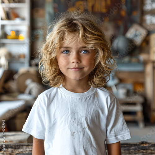 Young boy with blonde hair