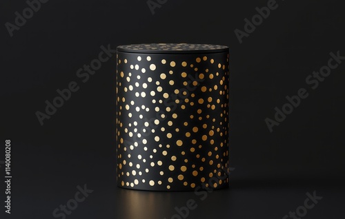 Black Cylinder Container wi...