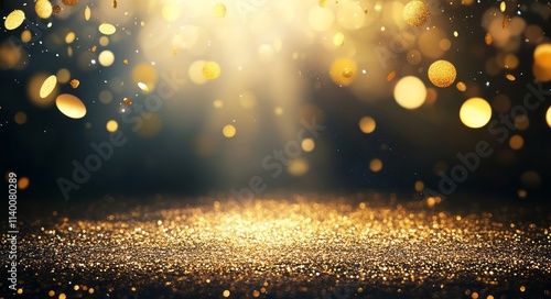 Golden Glitter Background W...