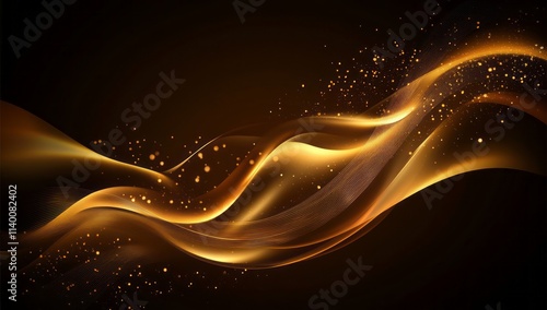 Abstract Golden Waves with ...