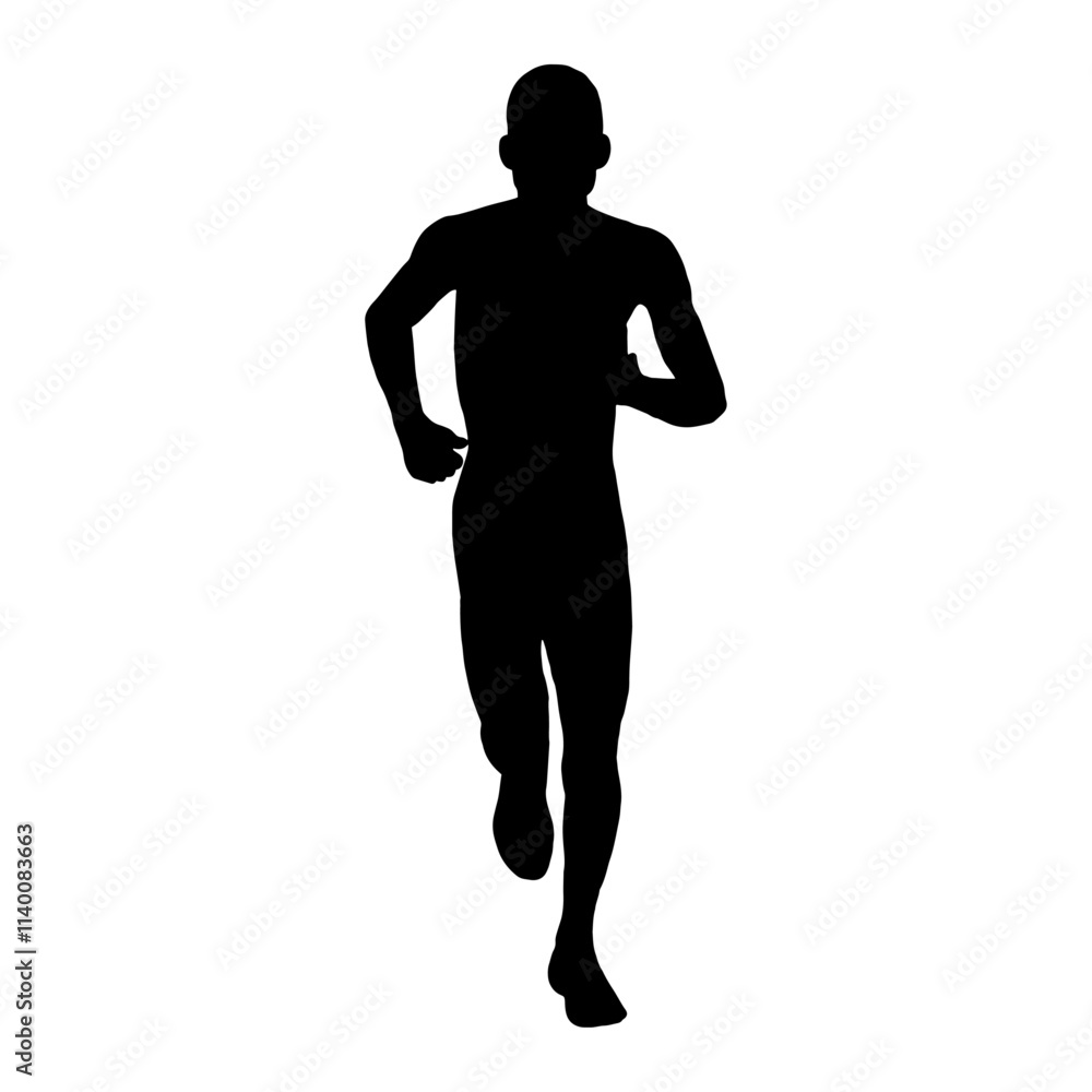 Silhouette of a man running, Vector illustration. Silhouette of a man running, Vector illustration.