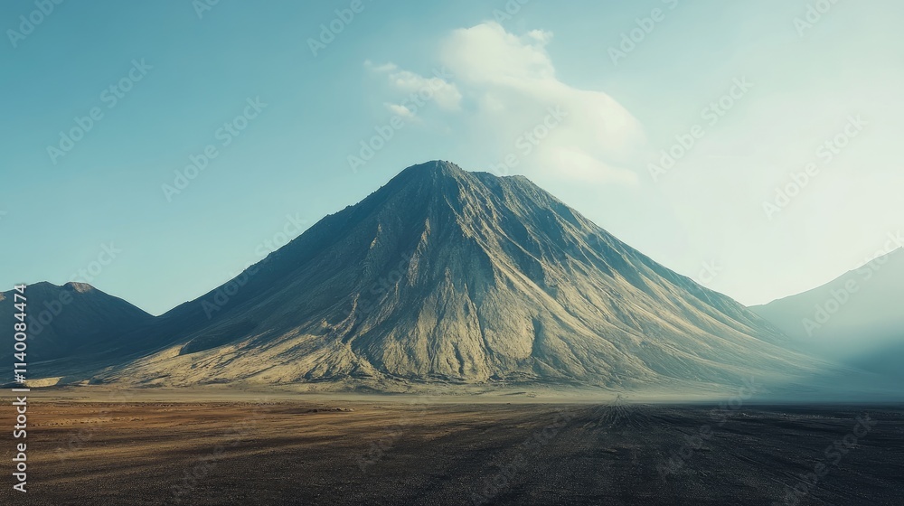Majestic Mountain Landscape with Clear Sky and Sunlight Over Serene Terrain отражает природную краÑоту и ÑпокойÑтвие природы. Majestic Mountain Landscape with Clear Sky and Sunlight Over Serene Terrain отражает природную краÑоту и ÑпокойÑтвие природы.