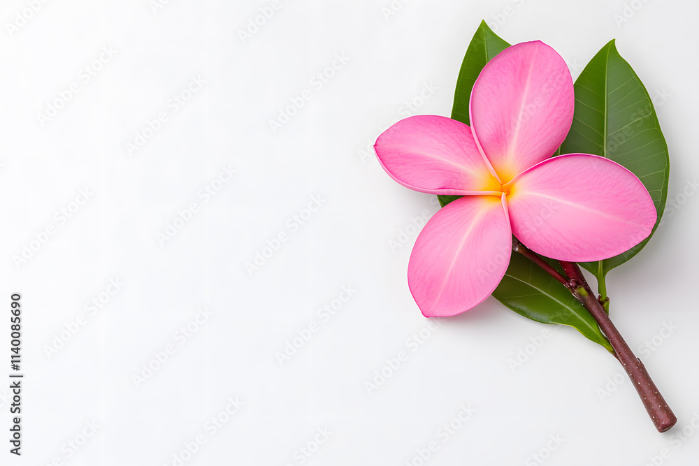 Frangipani flowers top view isolated on white background Frangipani flowers top view isolated on white background