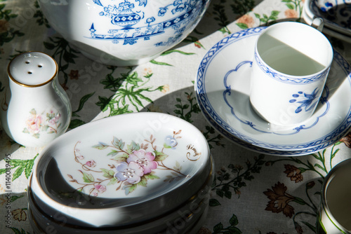 various dishwares on the table photo