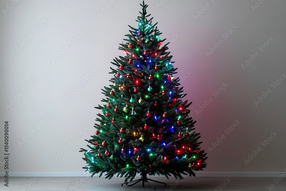 Christmas Tree with Colorful Lights and Gifts Underneath Christmas Tree with Colorful Lights and Gifts Underneath