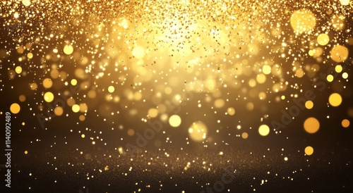 Golden Glitter Background W...