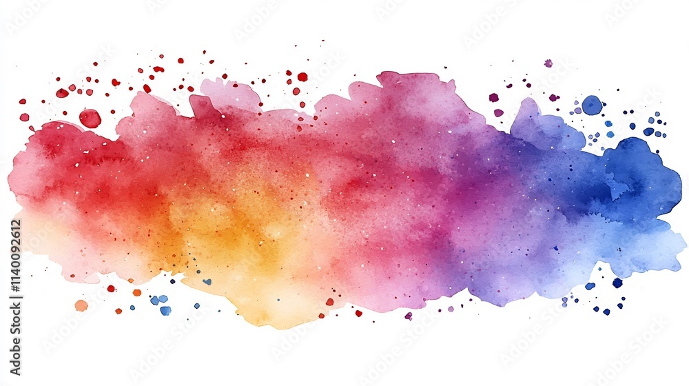 Obraz premium Watercolor Splatter Frame with Flowing Colorful Design for Expression and Fluid Concept