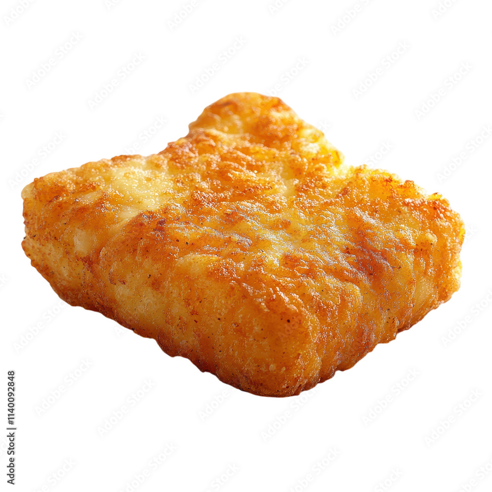 Crispy golden nugget potatoes on a smooth surface isolated close-up for culinary photography