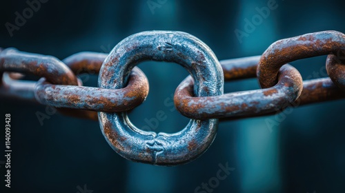 Close-Up of Rusty Chain Links in Focus